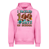 Fuchsia Pink i tackled 100 days of school american football Urban Hoodie - Zillion Design Studio