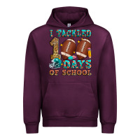 Mauve Wine i tackled 100 days of school american football Urban Hoodie - Zillion Design Studio