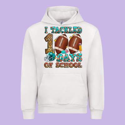 I Tackled 100 Days Of School American Football Urban Hoodie Designed By Zillion Design Studio
