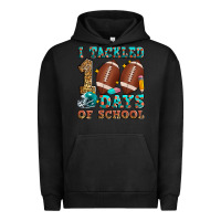 Pigment Black i tackled 100 days of school american football Urban Hoodie - Zillion Design Studio