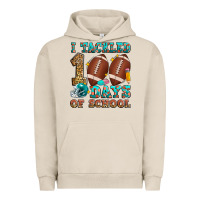 Pigment French Oak i tackled 100 days of school american football Urban Hoodie - Zillion Design Studio