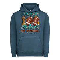Pigment Midnight Navy i tackled 100 days of school american football Urban Hoodie - Zillion Design Studio