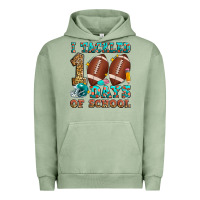 Pigment Oil Green i tackled 100 days of school american football Urban Hoodie - Zillion Design Studio