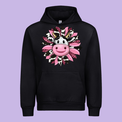 Pink Leopard Sunflower Cow Urban Hoodie Designed By Ranaportraitstore