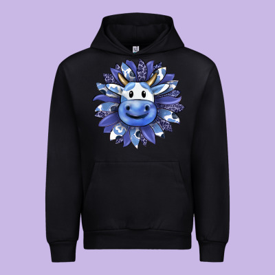 Blueberry Milkshake Cow Sunflower Urban Hoodie Designed By Ranaportraitstore