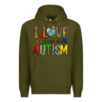 Army Green i love someone with autism Premium Hoodie - Zillion Design Studio
