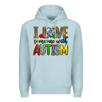 Blue Mist i love someone with autism Premium Hoodie - Zillion Design Studio