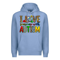 Colony Blue i love someone with autism Premium Hoodie - Zillion Design Studio