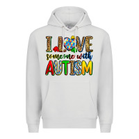 Dove Grey i love someone with autism Premium Hoodie - Zillion Design Studio