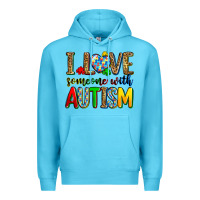 Ocean Blue i love someone with autism Premium Hoodie - Zillion Design Studio