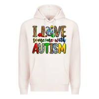 Pale Pink i love someone with autism Premium Hoodie - Zillion Design Studio