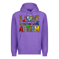 Purple i love someone with autism Premium Hoodie - Zillion Design Studio