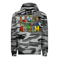 Slate Camo i love someone with autism Premium Hoodie - Zillion Design Studio