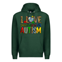 Sports Green i love someone with autism Premium Hoodie - Zillion Design Studio