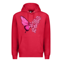 Cardinal Pink Flowers and Breast Cancer Ribbon Butterfly Premium Hoodie - texasbilliewilder