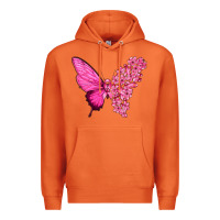 Carrot Pink Flowers and Breast Cancer Ribbon Butterfly Premium Hoodie - texasbilliewilder