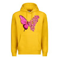 Lemon Pink Flowers and Breast Cancer Ribbon Butterfly Premium Hoodie - texasbilliewilder