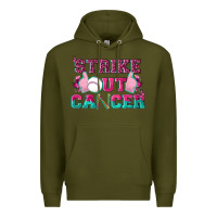Army Green Strike Out Cancer Baseball Premium Hoodie - texasbilliewilder