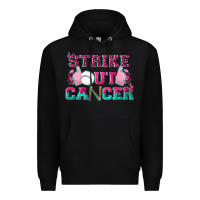 Black Strike Out Cancer Baseball Premium Hoodie - texasbilliewilder
