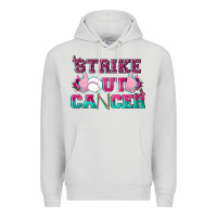 Dove Grey Strike Out Cancer Baseball Premium Hoodie - texasbilliewilder