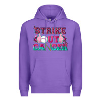 Purple Strike Out Cancer Baseball Premium Hoodie - texasbilliewilder