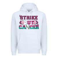 White Strike Out Cancer Baseball Premium Hoodie - texasbilliewilder