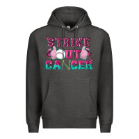 Charcoal Heather Strike Out Cancer Baseball Premium Hoodie - texasbilliewilder