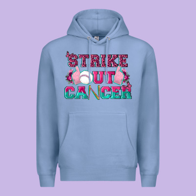 Strike Out Cancer Baseball Premium Hoodie Designed By Texasbilliewilder