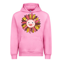 Fuchsia Pink pig sunflower Urban Hoodie - RanaPortraitStore