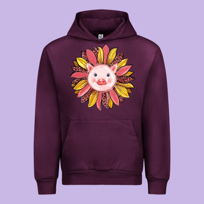 Pig Sunflower Urban Hoodie Designed By Ranaportraitstore