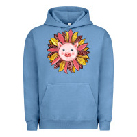 Pigment Pebble Blue pig sunflower Urban Hoodie - RanaPortraitStore