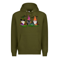 Army Green happy halloween gnome pumpkin Premium Hoodie - RanaPortraitStore