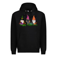 Black happy halloween gnome pumpkin Premium Hoodie - RanaPortraitStore