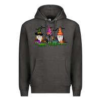 Charcoal Heather happy halloween gnome pumpkin Premium Hoodie - RanaPortraitStore