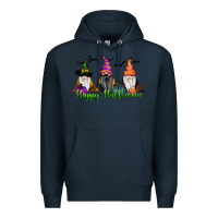 Navy happy halloween gnome pumpkin Premium Hoodie - RanaPortraitStore