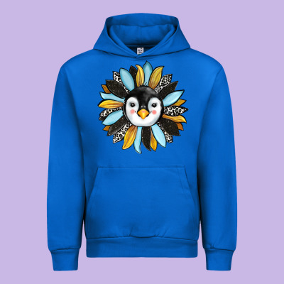 Penguin Sunflower Urban Hoodie Designed By Ranaportraitstore