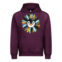 Mauve Wine penguin sunflower Urban Hoodie - RanaPortraitStore