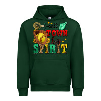 Forest Green small town big spirit softball Urban Hoodie - Zillion Design Studio