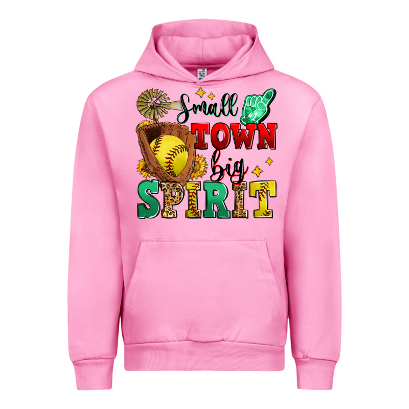 Small Town Big Spirit Softball Urban Hoodie by Zillion Design Studio | Teevron