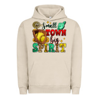 Pigment French Oak small town big spirit softball Urban Hoodie - Zillion Design Studio