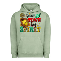 Pigment Oil Green small town big spirit softball Urban Hoodie - Zillion Design Studio