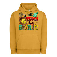 Pigment Peanut Butter small town big spirit softball Urban Hoodie - Zillion Design Studio