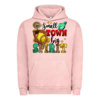 Pigment Salmon small town big spirit softball Urban Hoodie - Zillion Design Studio