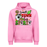 Fuchsia Pink small town big spirit soccer Urban Hoodie - Zillion Design Studio