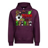 Mauve Wine small town big spirit soccer Urban Hoodie - Zillion Design Studio