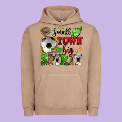 Small Town Big Spirit Soccer Urban Hoodie Designed By Zillion Design Studio