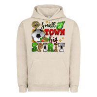 Pigment French Oak small town big spirit soccer Urban Hoodie - Zillion Design Studio
