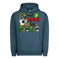 Pigment Midnight Navy small town big spirit soccer Urban Hoodie - Zillion Design Studio