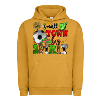 Pigment Peanut Butter small town big spirit soccer Urban Hoodie - Zillion Design Studio