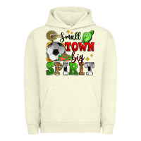 Pigment Pistachio small town big spirit soccer Urban Hoodie - Zillion Design Studio